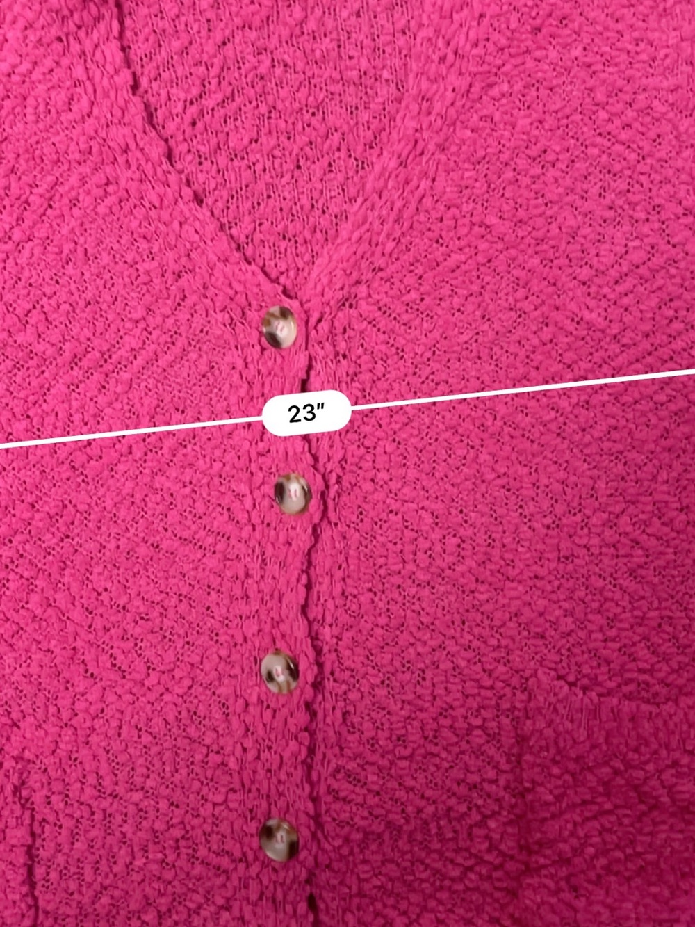 Zenana Outfitters Fuchsia Bouclé Button-Front Cardigan - Picture 8 of 8